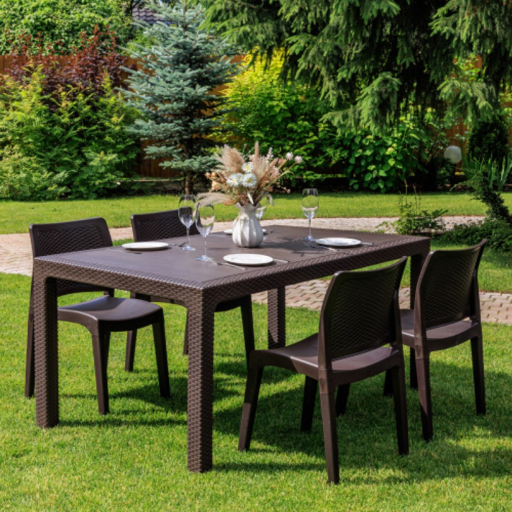 Обеденный комплект Royal Family JULY S стол и стулья цвет коричневый 4